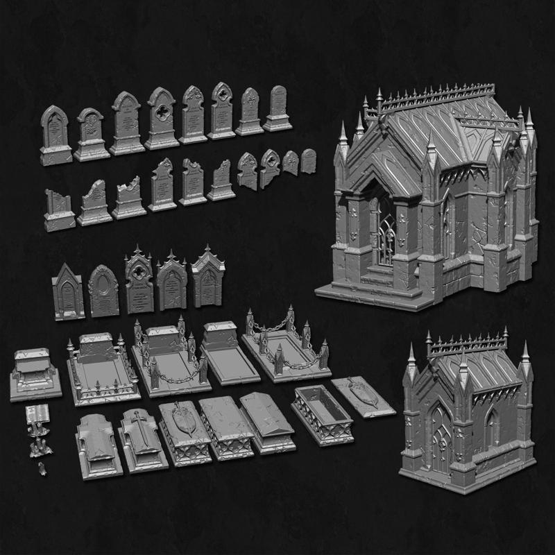 Crypts and Headstones Set