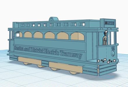 Single decker tram from Seaton Tramway