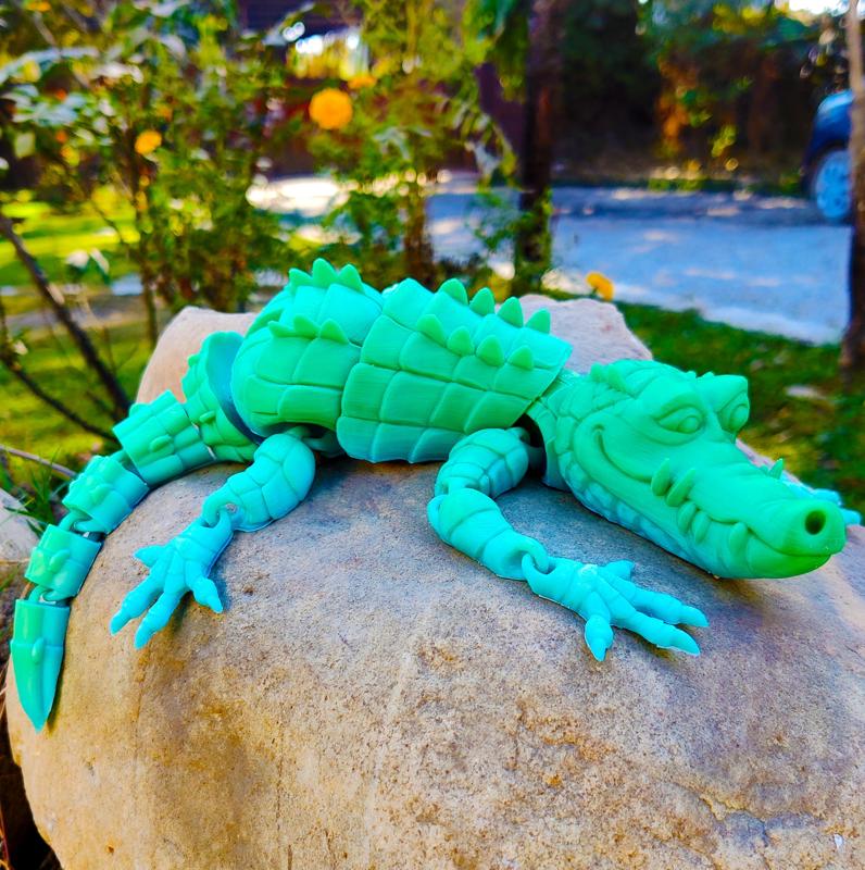 Cute Flexi Print In Place Crocodile