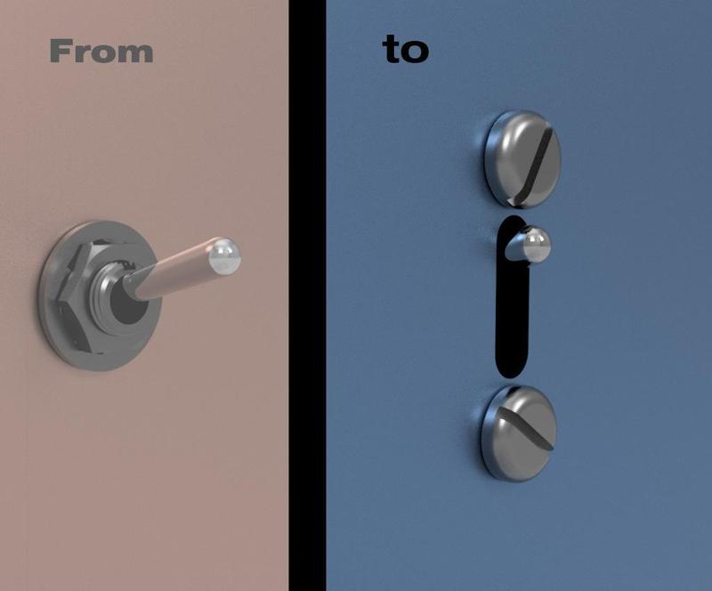 Flip switch hidden guard.