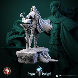 Drow Warlord 32mm and 75mm pre-supported + dnd 5e stats block