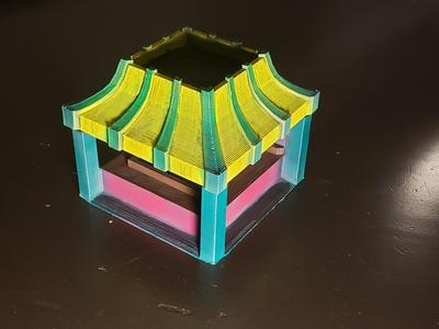 Cyberpunk Noodle Hut Food Shop with removable roof