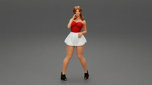 Sexy woman wearing mini skirt in a sexy pose