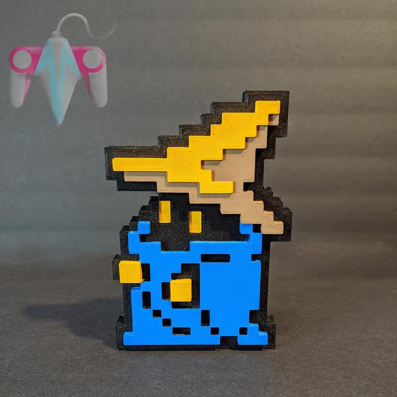 8 Bit Black Mage Final Fantasy Statue