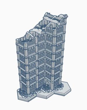 Gothic Ruined Building 47 with Hex Base GRHB047