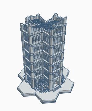 Gothic Ruined Building 27 with Hex Base GRHB027
