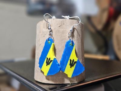 Barbados Flag Earrings