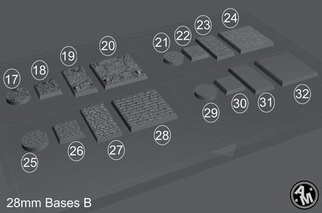 28mm Bases 32 STL - Files Pre-supported - Files Test Printed.