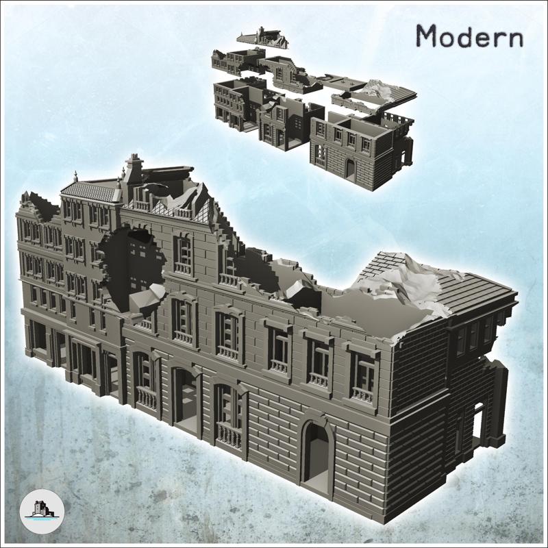 Group of European multi-storey buildings (ruined version) (21) - World War Two Second WWII Front Eastern Western Axis Allied
