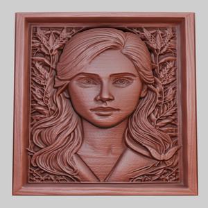 Her 3d printer relief medallion obj stl