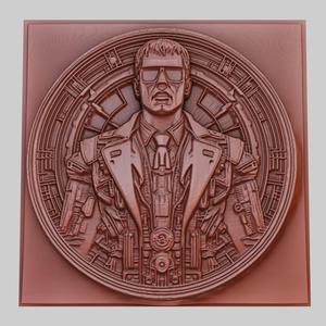 Gattaca 3d printer relief medallion obj stl