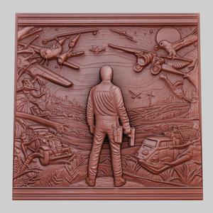 Contact 3d printer relief medallion obj stl