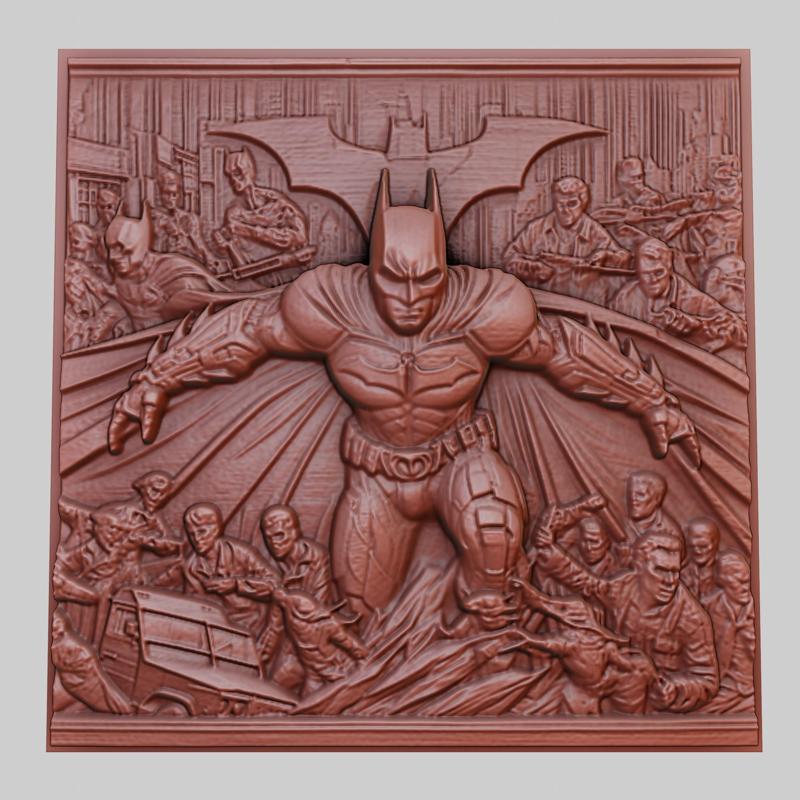 Batman Begins 3d printer relief medallion obj stl