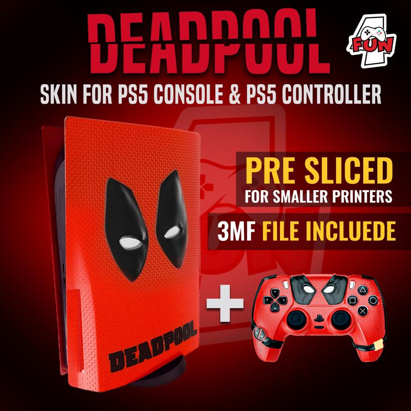 Deadpool PS5 Controller and PS5 Cover for console / 3MF file included (decorative)
