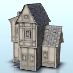 Medieval house with floor 1 - Medieval Dark Age scenery terrain wargame