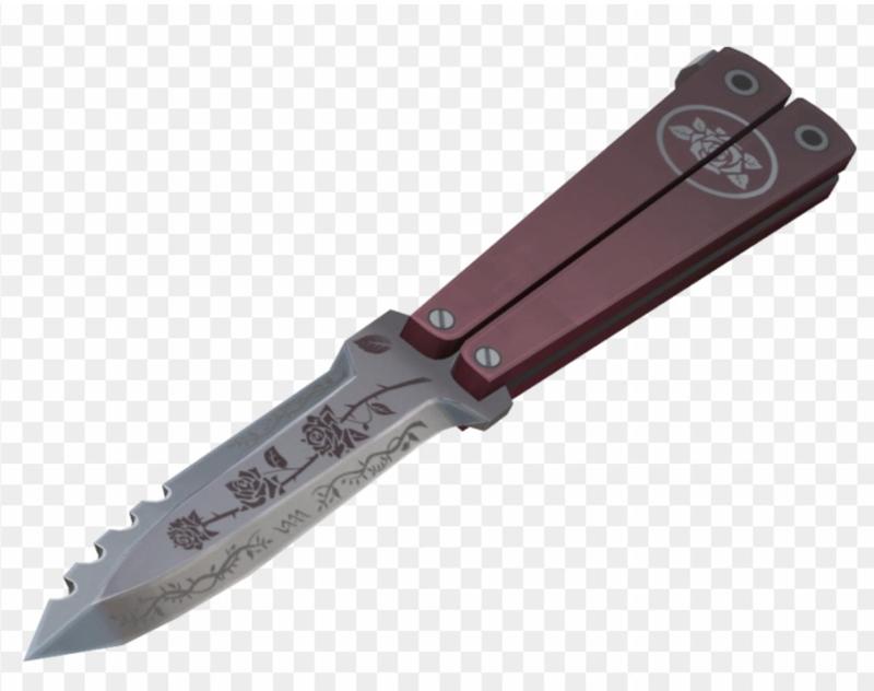 Black Rose Butterfly Knife
