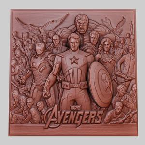 The Avengers 3d printer relief medallion obj stl