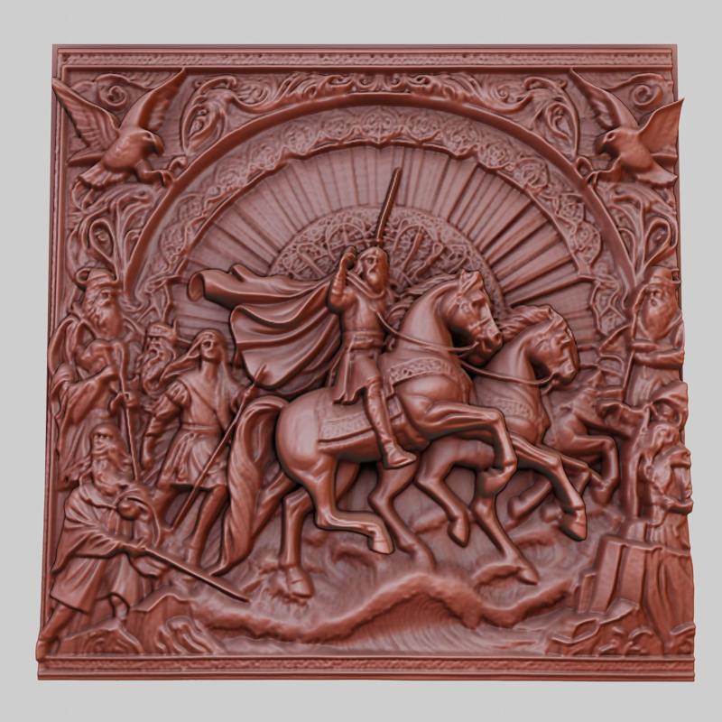 The Chronicles of Narnia 3d printer relief medallion obj stl