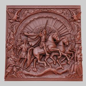 The Chronicles of Narnia 3d printer relief medallion obj stl