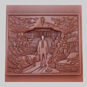 Minority Report 3d printer relief medallion obj stl