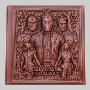 Guardians of the Galaxy 3d printer relief medallion obj stl
