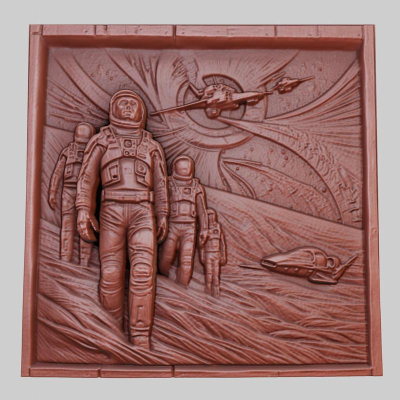 Interstellar 3d printer relief medallion obj stl
