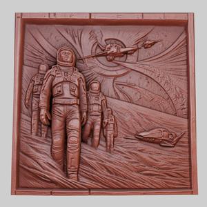 Interstellar 3d printer relief medallion obj stl