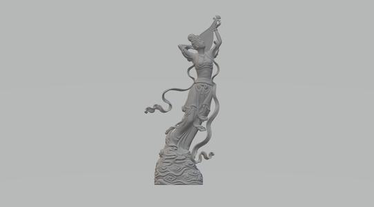 Flying Rebound Pipa Ancient Beauty Sculpture 3D print model
