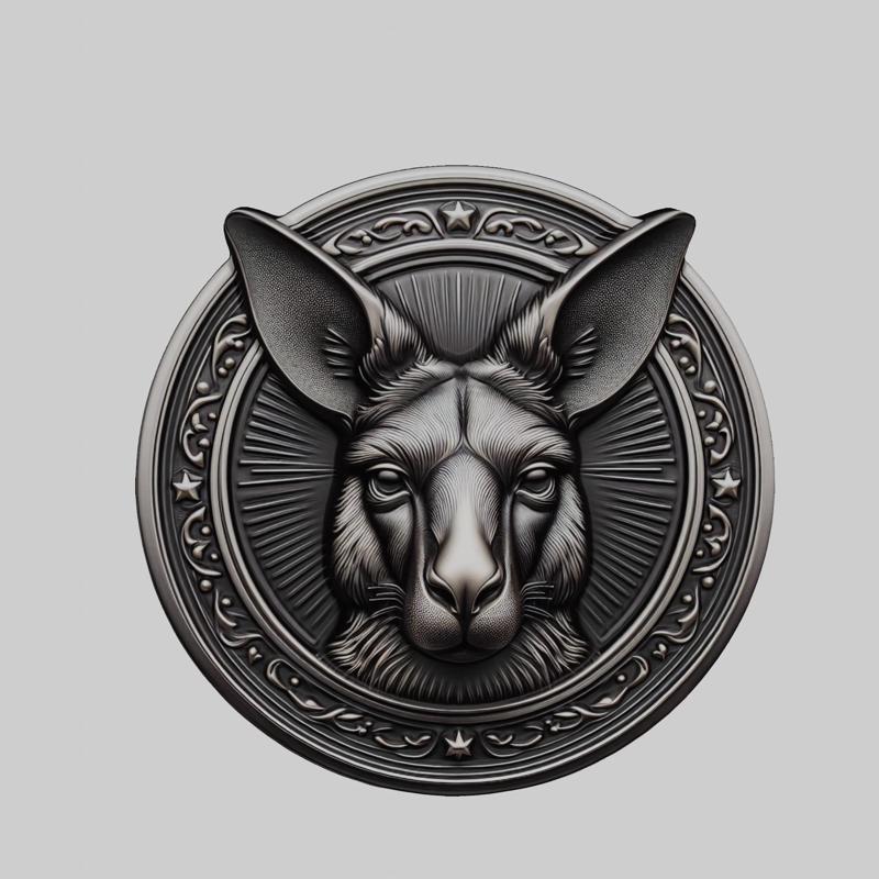 Kangaroo Animal Head Kangaroo Animal Medallion for CNC Router Laser & 3D Printer