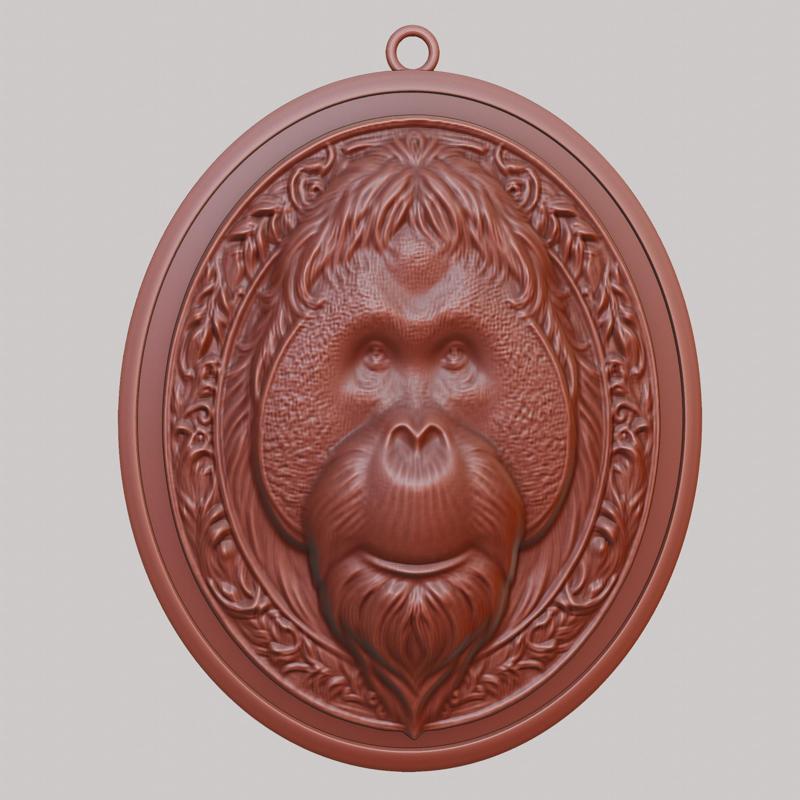Orangutan Animal Necklace Orangutan Animal Pendant for CNC Router Laser & 3D Printer