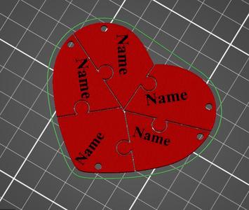 Heart puzzle keychain