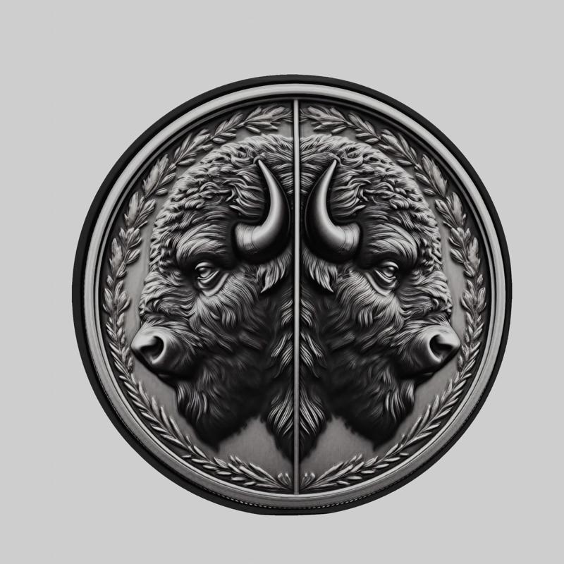 Buffalo Animal Head Buffalo Animal Medallion for CNC Router Laser & 3D Printer