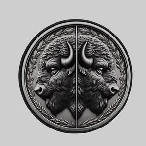 Buffalo Animal Head Buffalo Animal Medallion for CNC Router Laser & 3D Printer