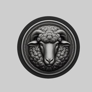 Sheep Animal Head Sheep Animal Medallion for CNC Router Laser & 3D Printer