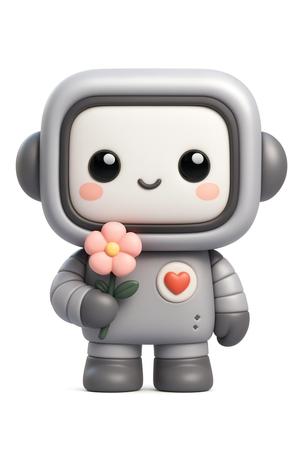 Robot with flower