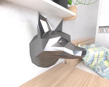 Fox HEad Wall Lowpoly