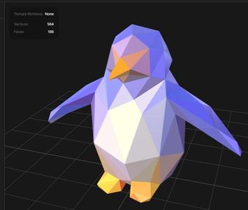 low polly penguin