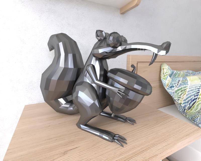 Scrat Ice Age Lowpoly