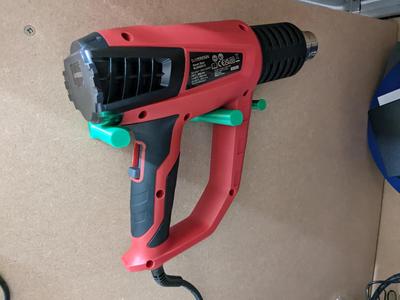 Heat Gun Holder Bracket with screw holes (fits Prusa Mini)