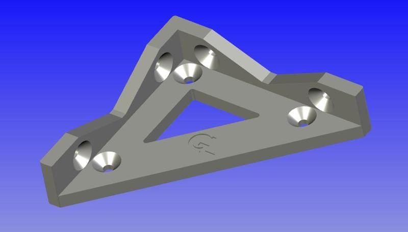 Bracket 75x75mm (3x3"), 2 sided mount