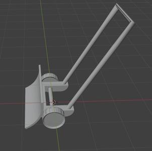 Snow shovel with wheels
