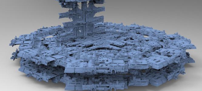 Sci-Fi City dystopia base Grid ground base collection 1