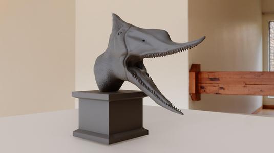 pterodactyl dinosaur roaring head bust