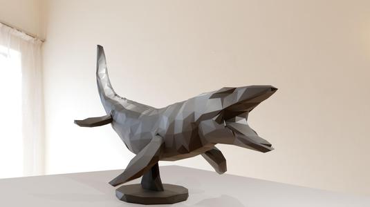 mososaurus roaring low poly stl