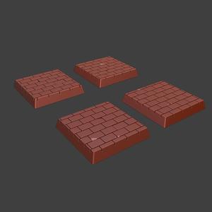 25x25mm Wargame Tiled Square Bases 4 pcs set