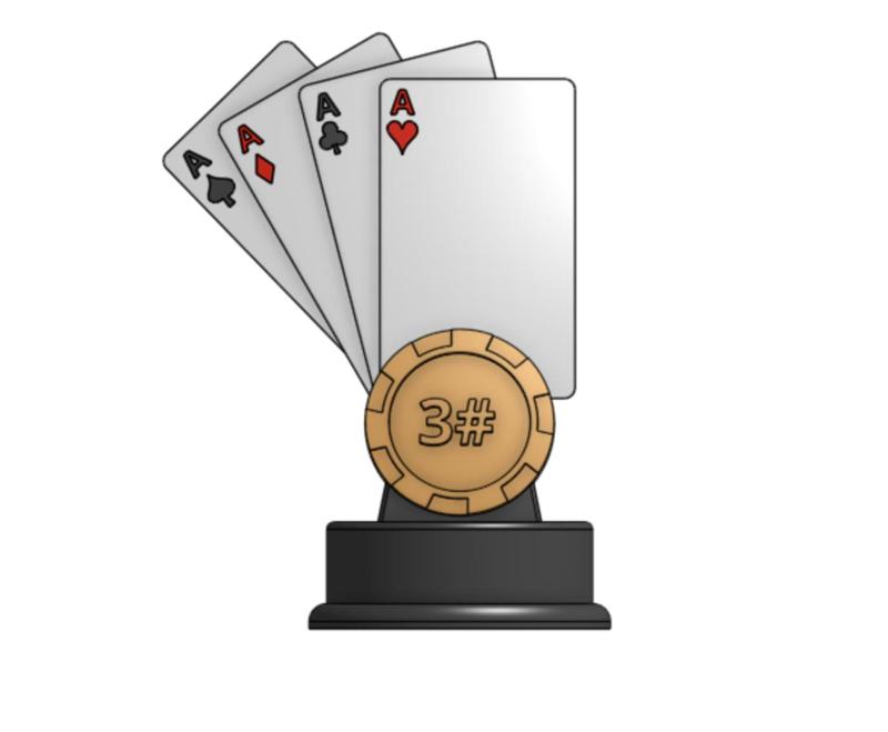 Poker trophy 3rd place