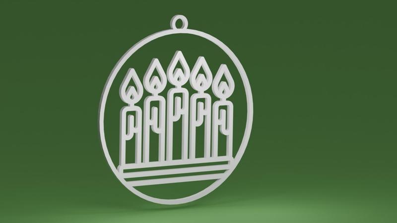 Candle x 5 (Christmas tree ornament)