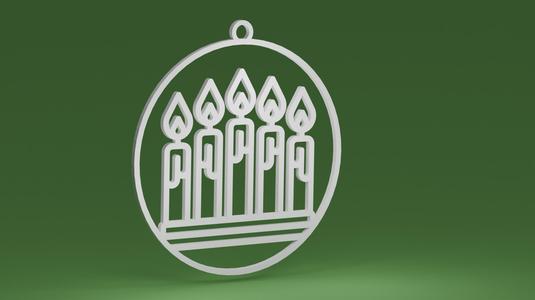 Candle x 5 (Christmas tree ornament)