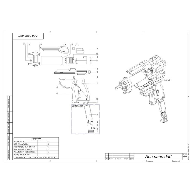 Ana Dart Gun - Overwatch - Printable 3d model - STL + CAD bundle - Commercial Use