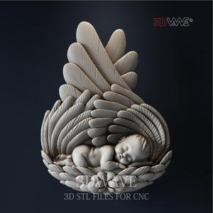 Angel 3d stl file for CNC
